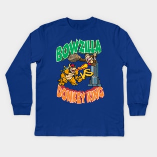 Bowzilla vs DonkeyKing Kids Long Sleeve T-Shirt